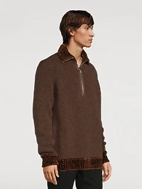 Wool-Blend Fisherman Sweater