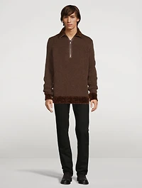 Wool-Blend Fisherman Sweater