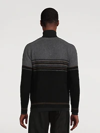 Wool Striped V-Neck Sweater