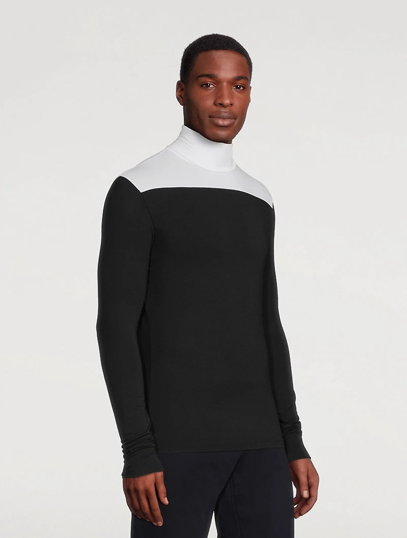 Colourblock Turtleneck Sweater