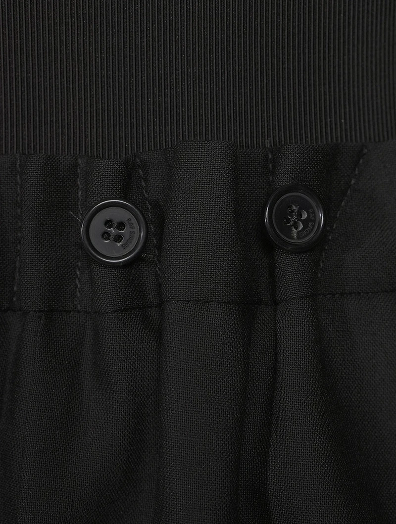 Wool Oversized Pants With Elastic Waist