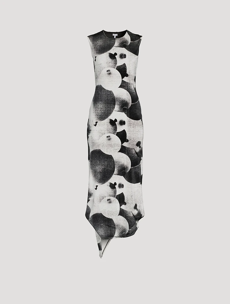 Velvet Midi Dress Balloon Print