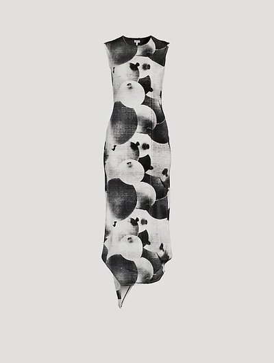 Velvet Midi Dress Balloon Print