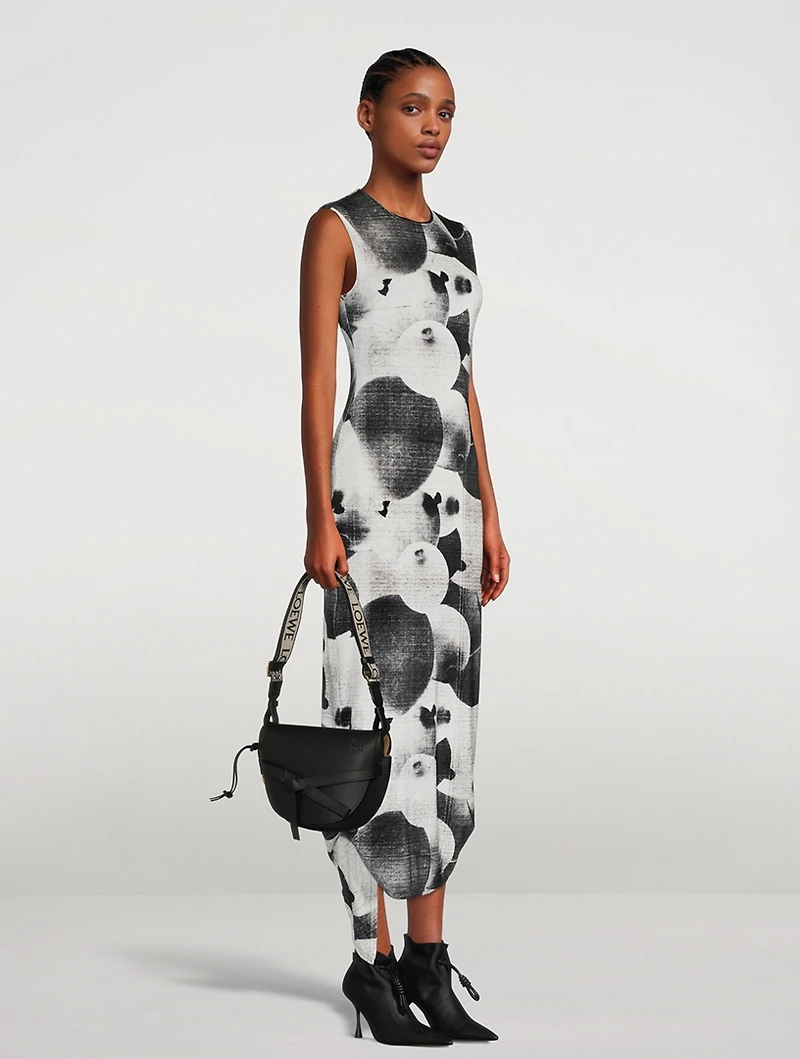 Velvet Midi Dress Balloon Print