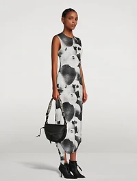 Velvet Midi Dress Balloon Print