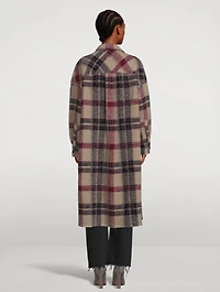 Fontizi Long Shirt Jacket Plaid Print