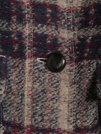 Fontizi Long Shirt Jacket Plaid Print