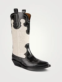 Mid Shaft Embroidered Western Boot