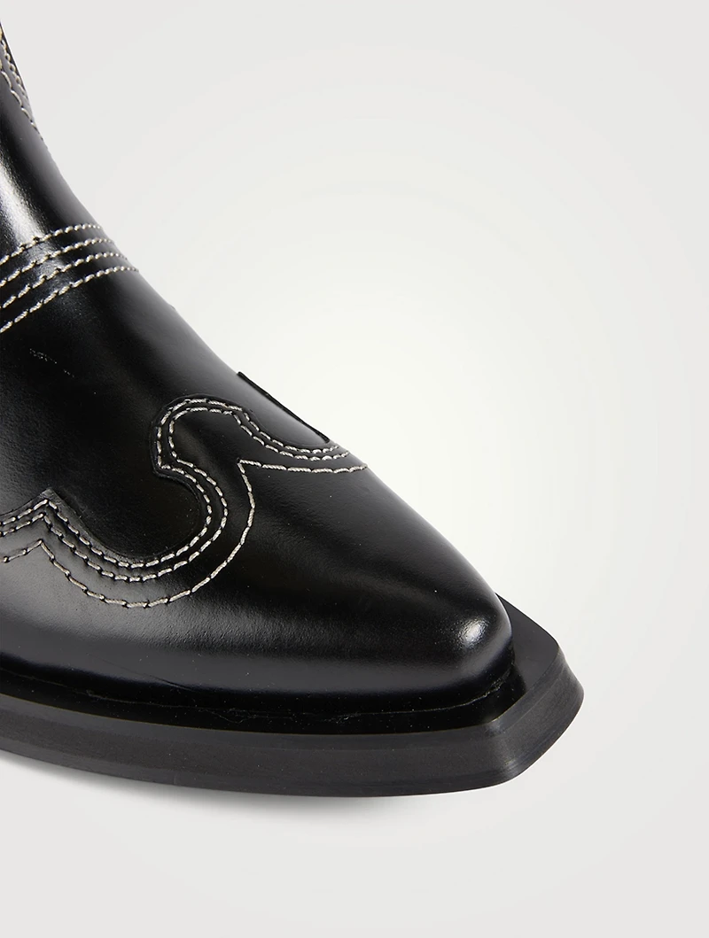 Mid Shaft Embroidered Western Boot
