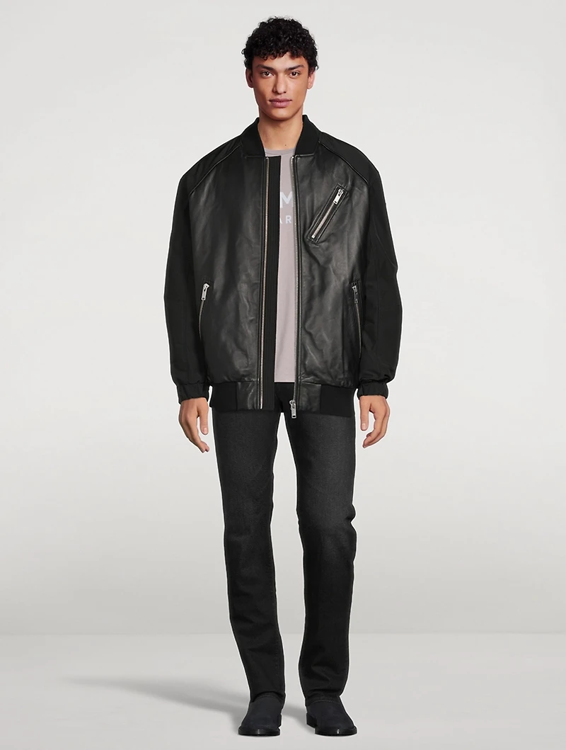 Anica Leather Bomber Jacket