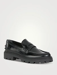 Leather Heeled Loafers