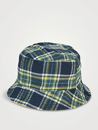 Cotton Logo Check Reversible Bucket Hat