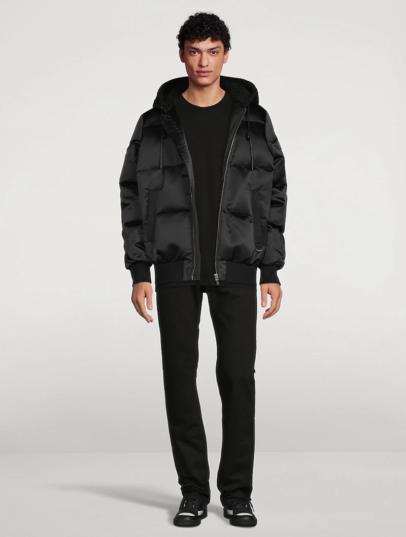 Lenox Down Bomber Jacket With Leather
