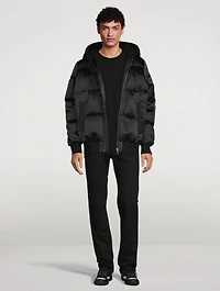 Lenox Down Bomber Jacket With Leather