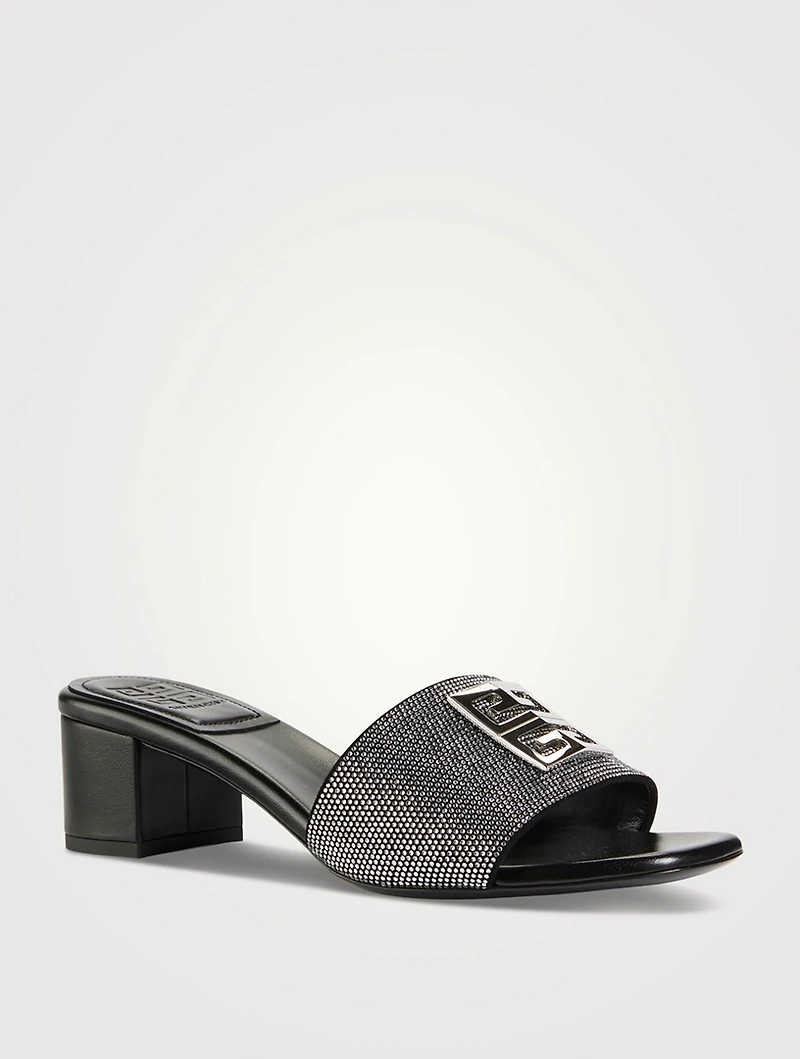 4G Embellished Leather Mules