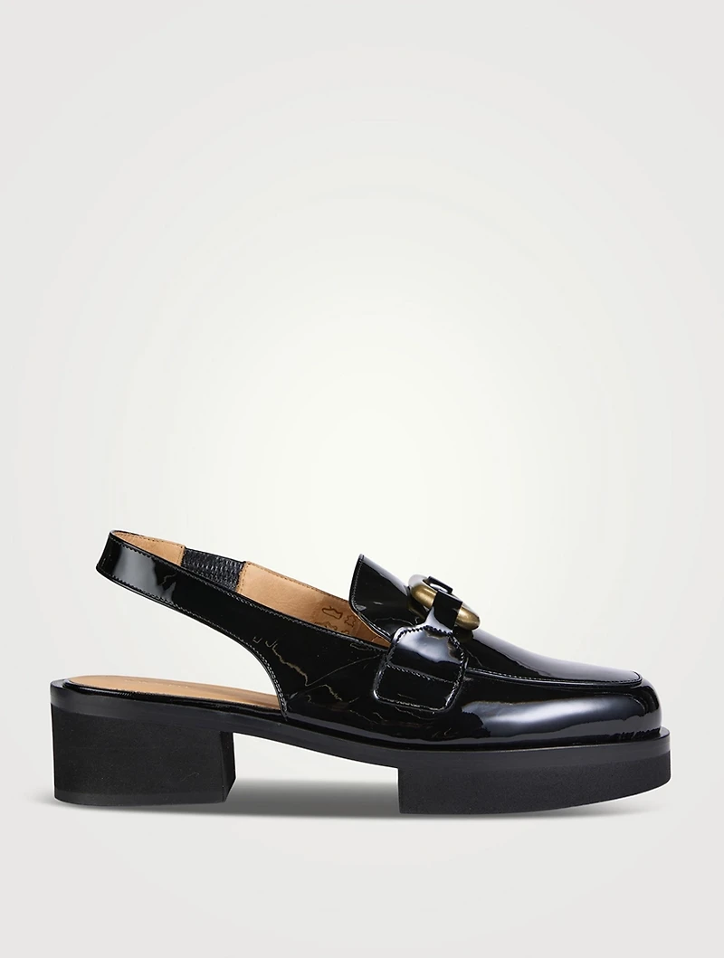 Le Begonia Patent Leather Slingback Loafers