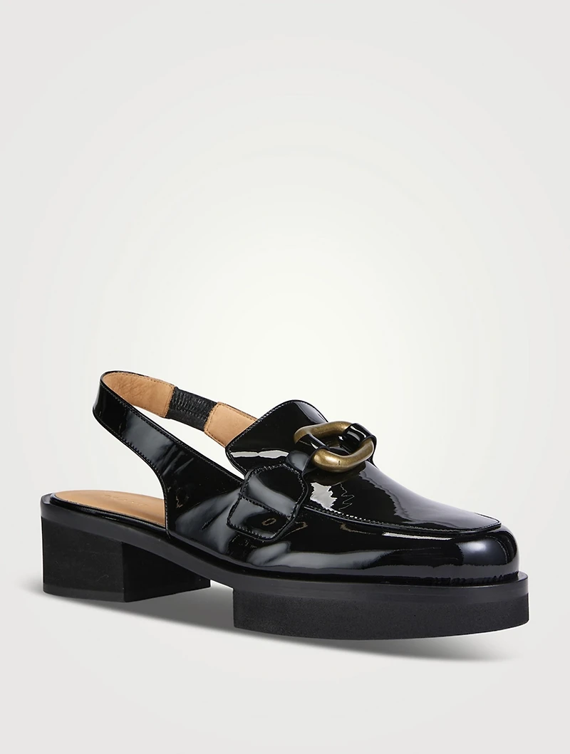Le Begonia Patent Leather Slingback Loafers