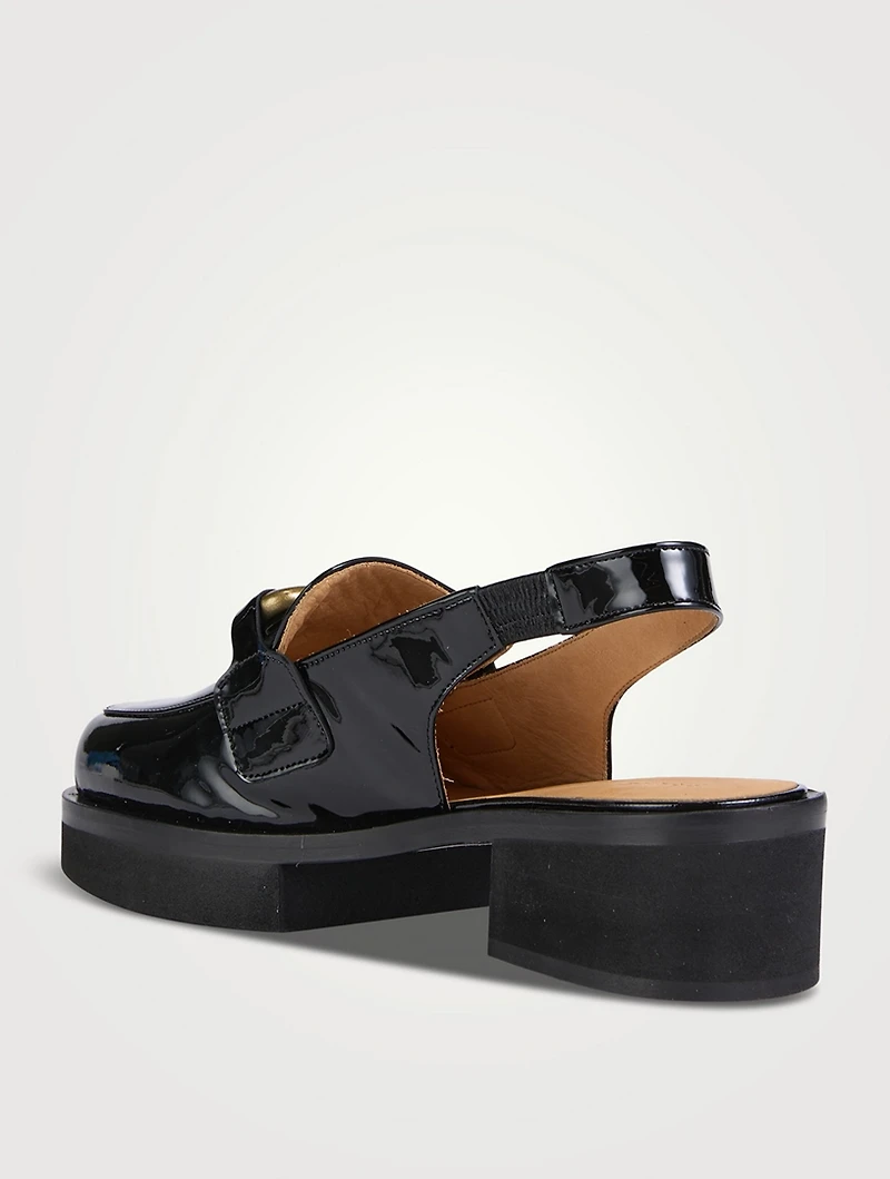 Le Begonia Patent Leather Slingback Loafers
