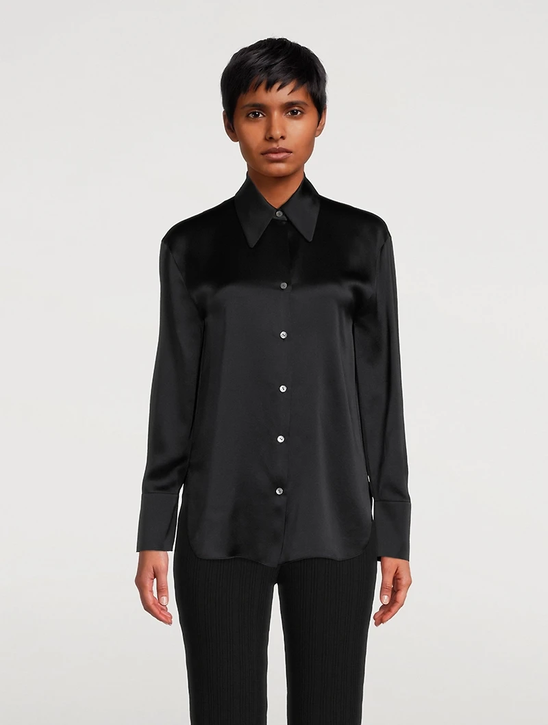 Ruched Back Silk Shirt