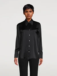 Ruched Back Silk Shirt