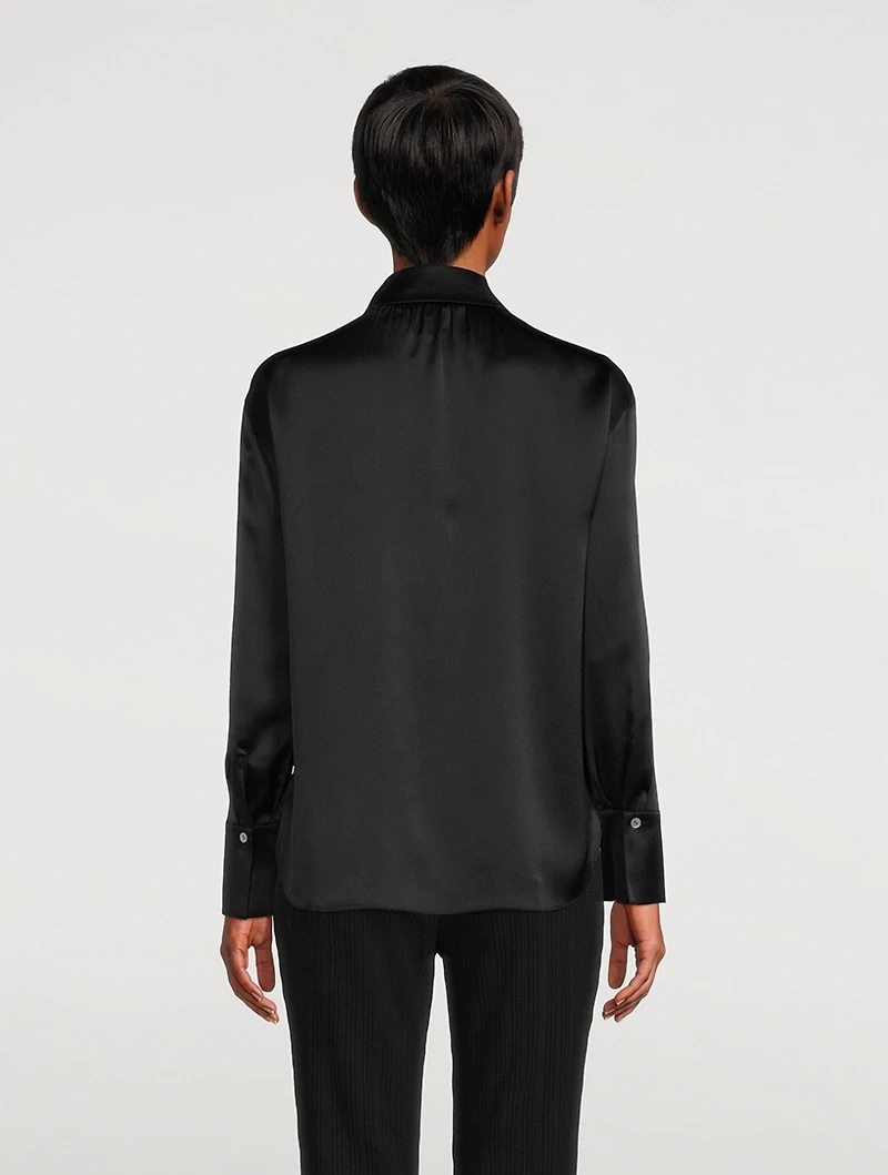 Ruched Back Silk Shirt