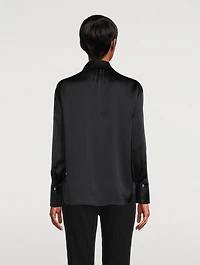 Ruched Back Silk Shirt