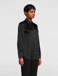 Ruched Back Silk Shirt