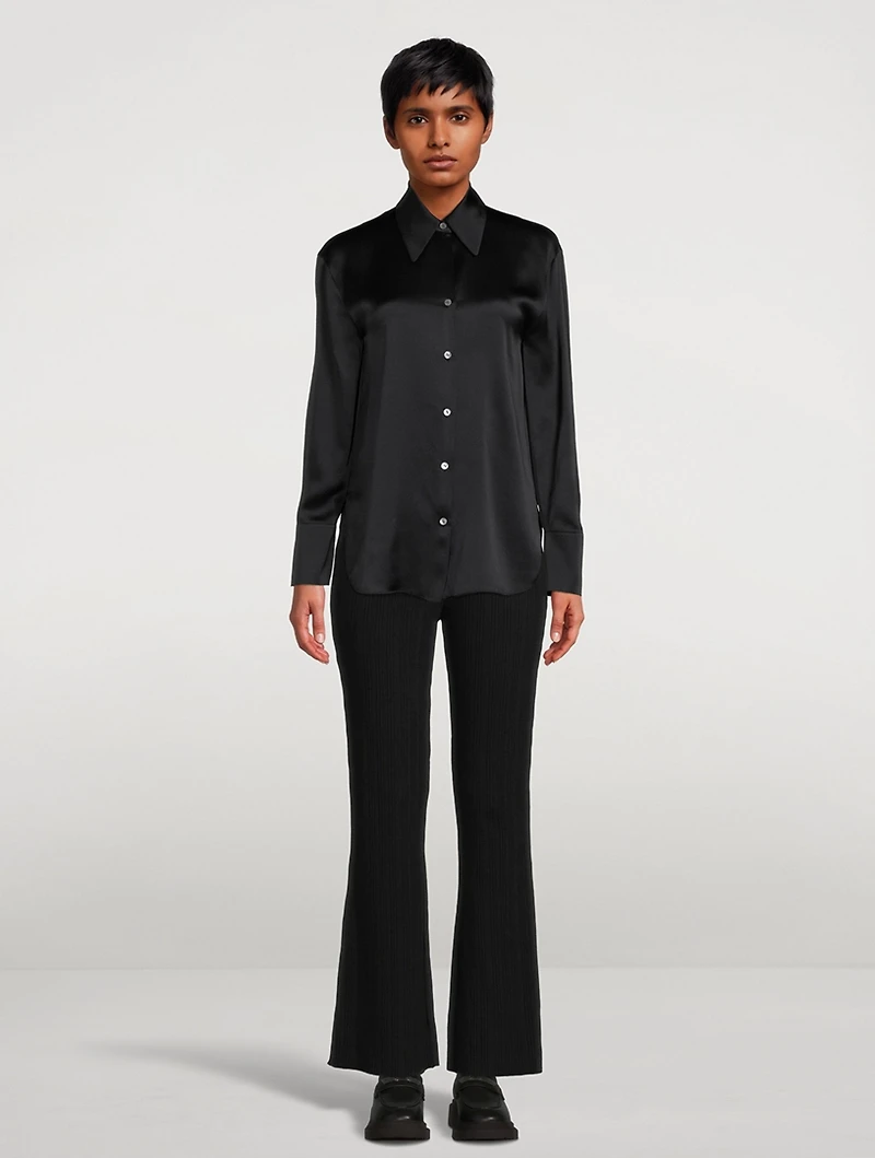 Ruched Back Silk Shirt