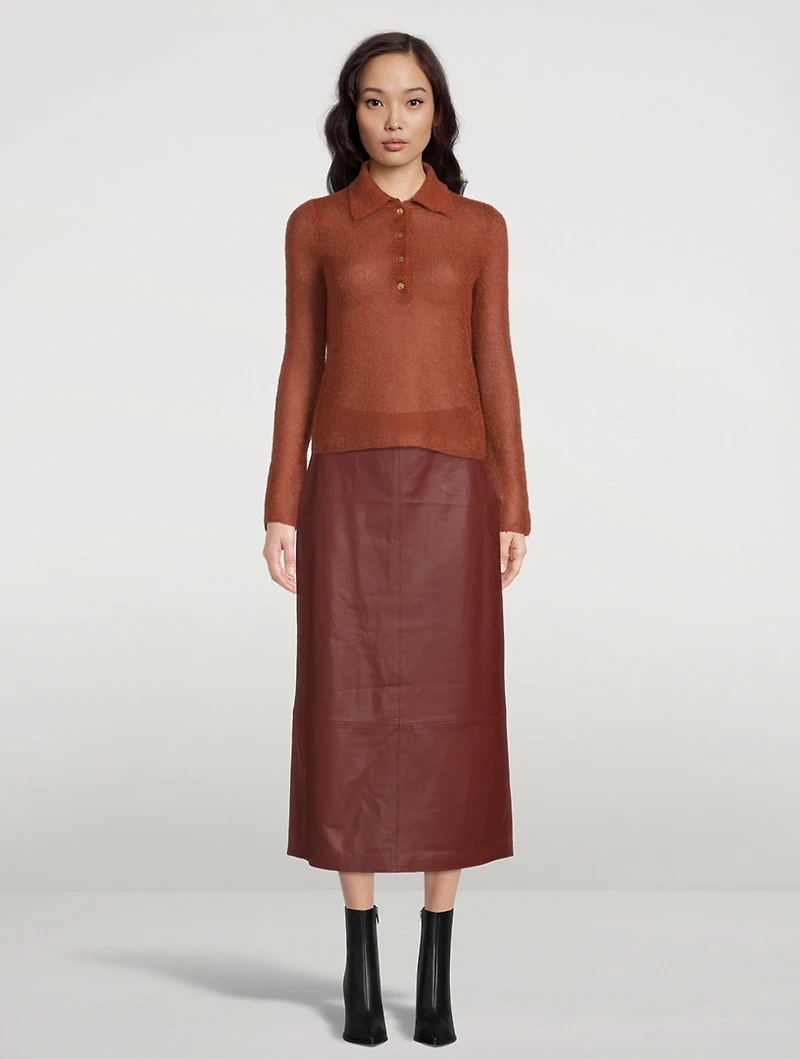 Leather Midi Skirt