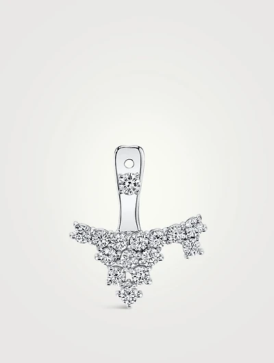 18K White Gold Cluster Ear Jacket With Diamonds