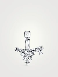 18K White Gold Cluster Ear Jacket With Diamonds