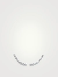 18K White Gold Floating Diamond Earring