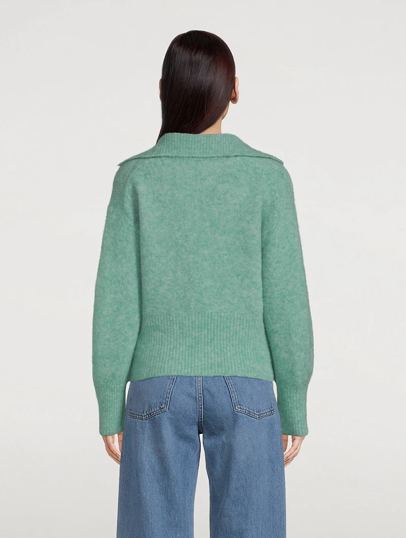 Brushed Wool Johnny Collar Sweater