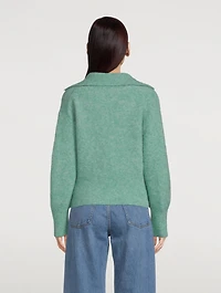 Brushed Wool Johnny Collar Sweater