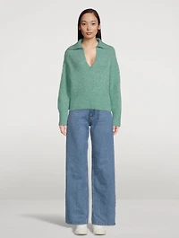 Brushed Wool Johnny Collar Sweater