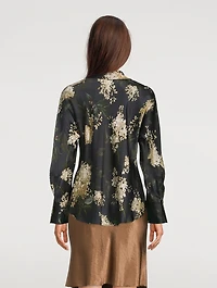 Lilac Bias-Cut Silk Blouse