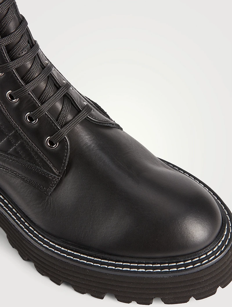 Yasmine Quilted Leather Combat Boots
