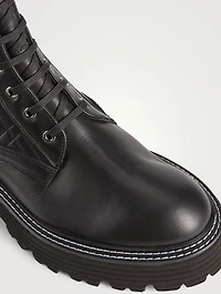 Yasmine Quilted Leather Combat Boots