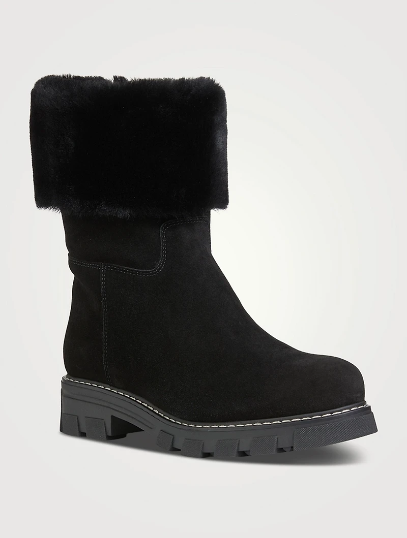 Aaron Shearling-Lined Suede Boots