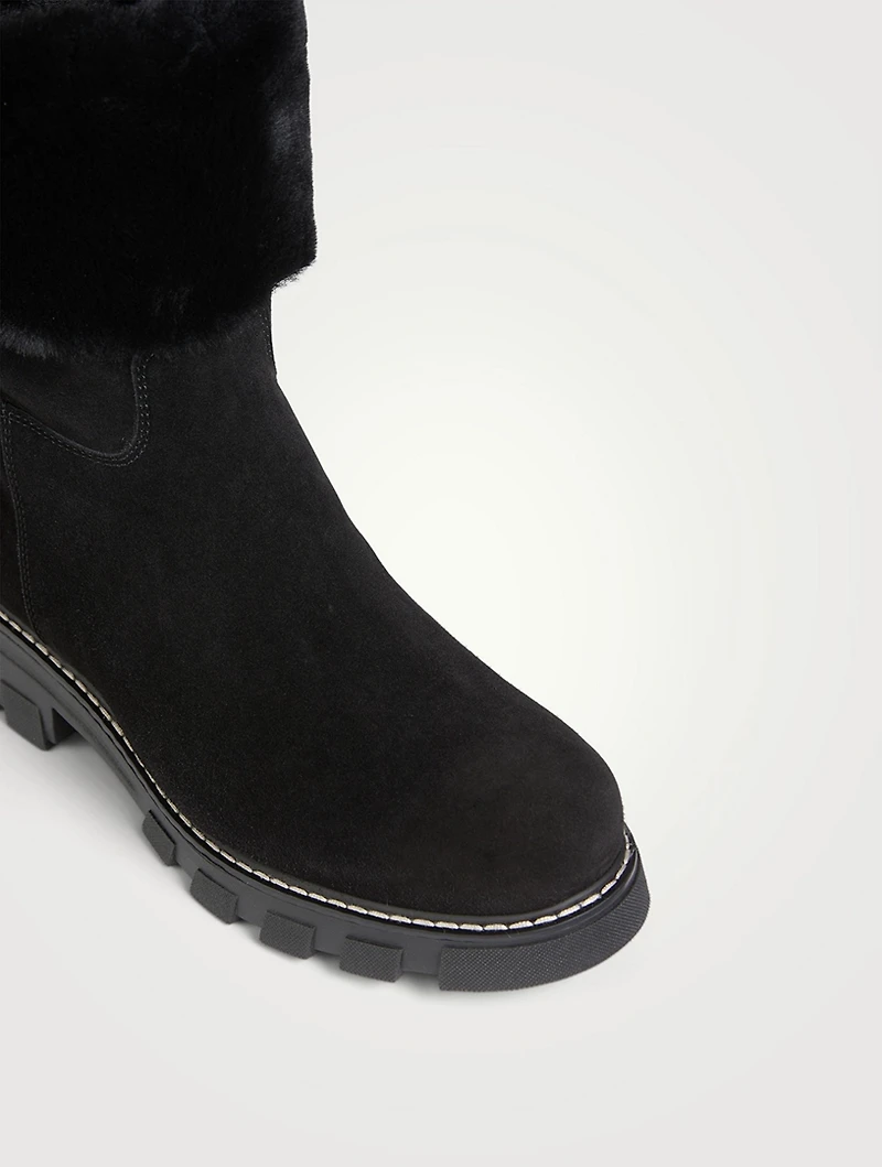 Aaron Shearling-Lined Suede Boots