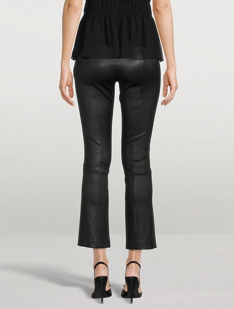 Slim Kick Leather Jersey Trousers