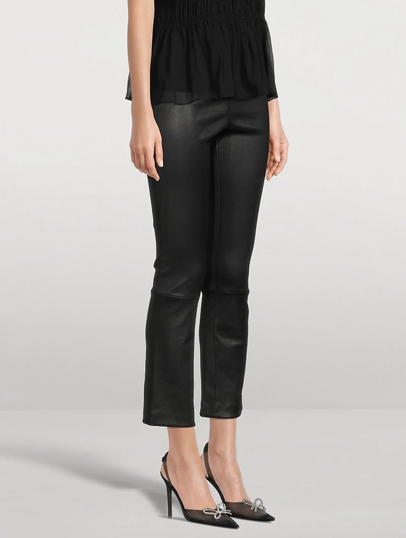 Slim Kick Leather Jersey Trousers