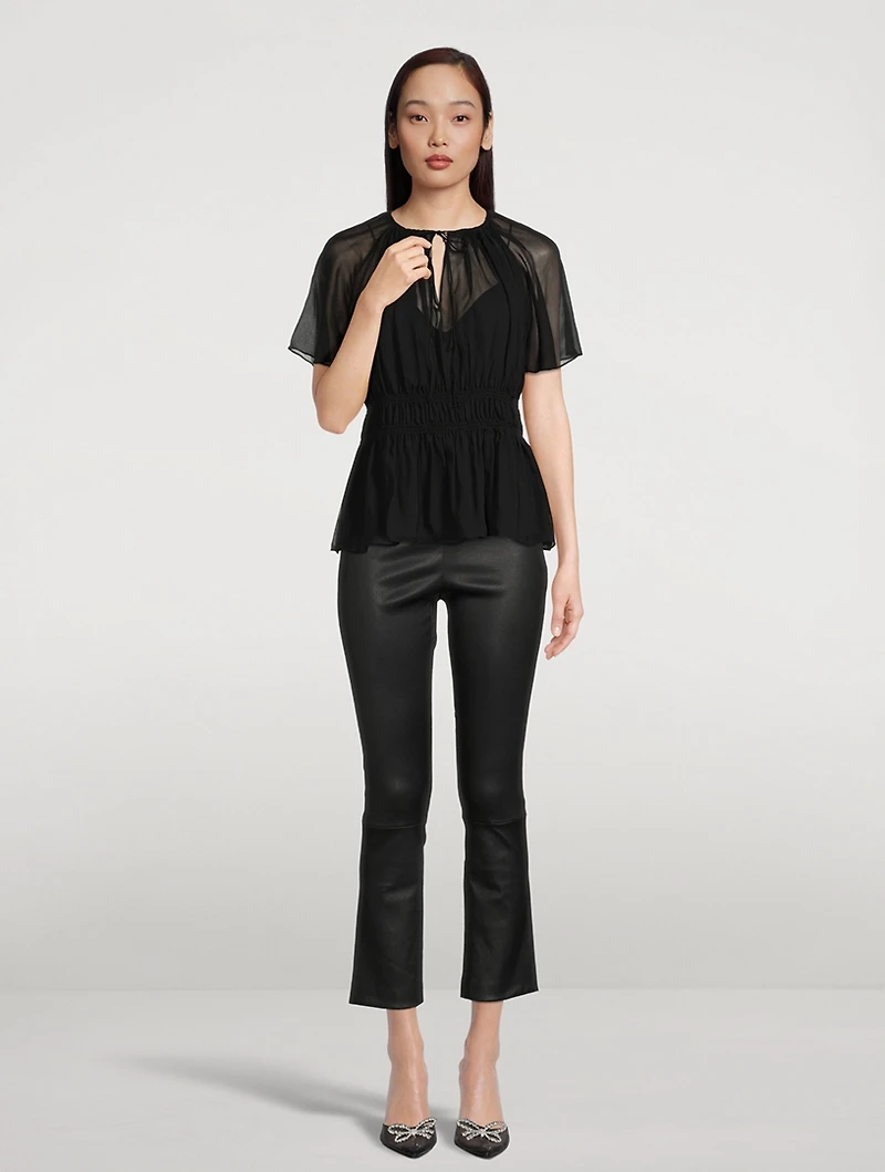 Slim Kick Leather Jersey Trousers