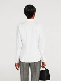 Cotton-Blend Seam-Cinched Shirt