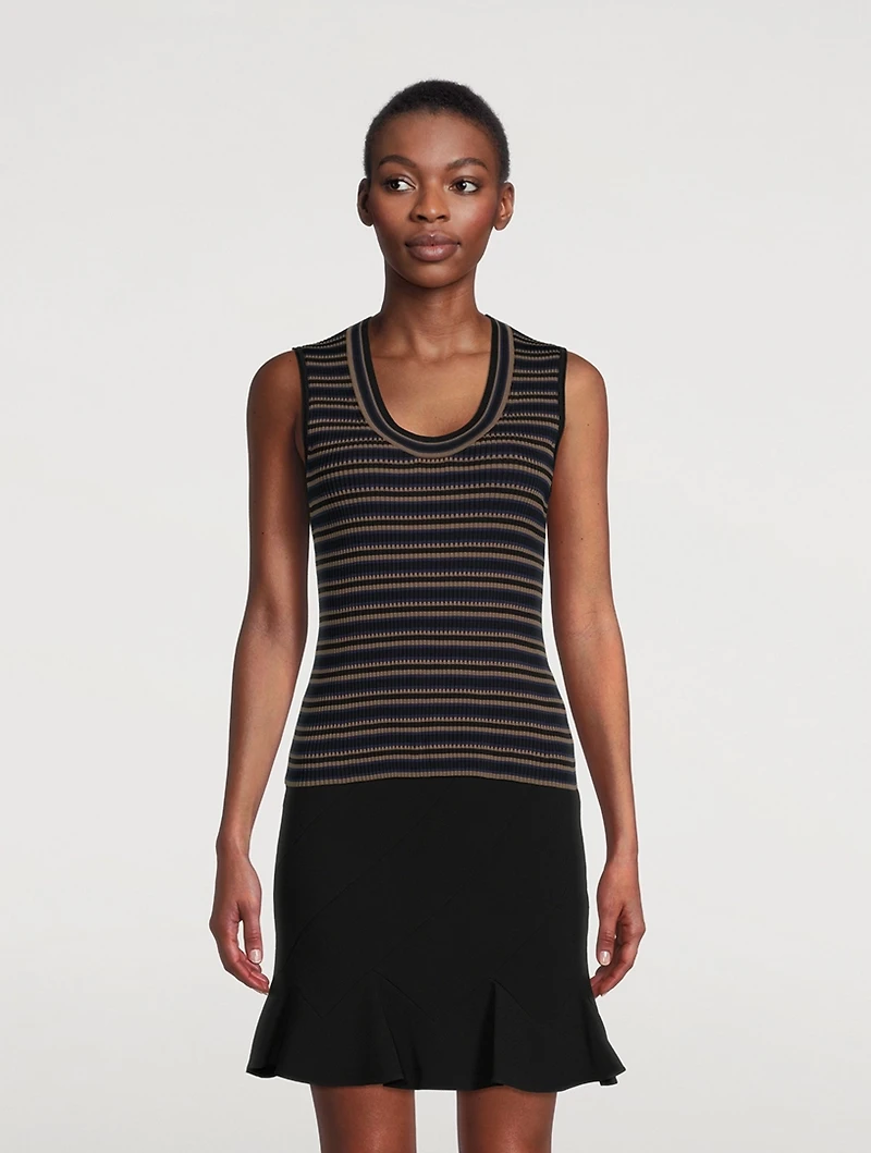 Stripe Jacquard Tank Top