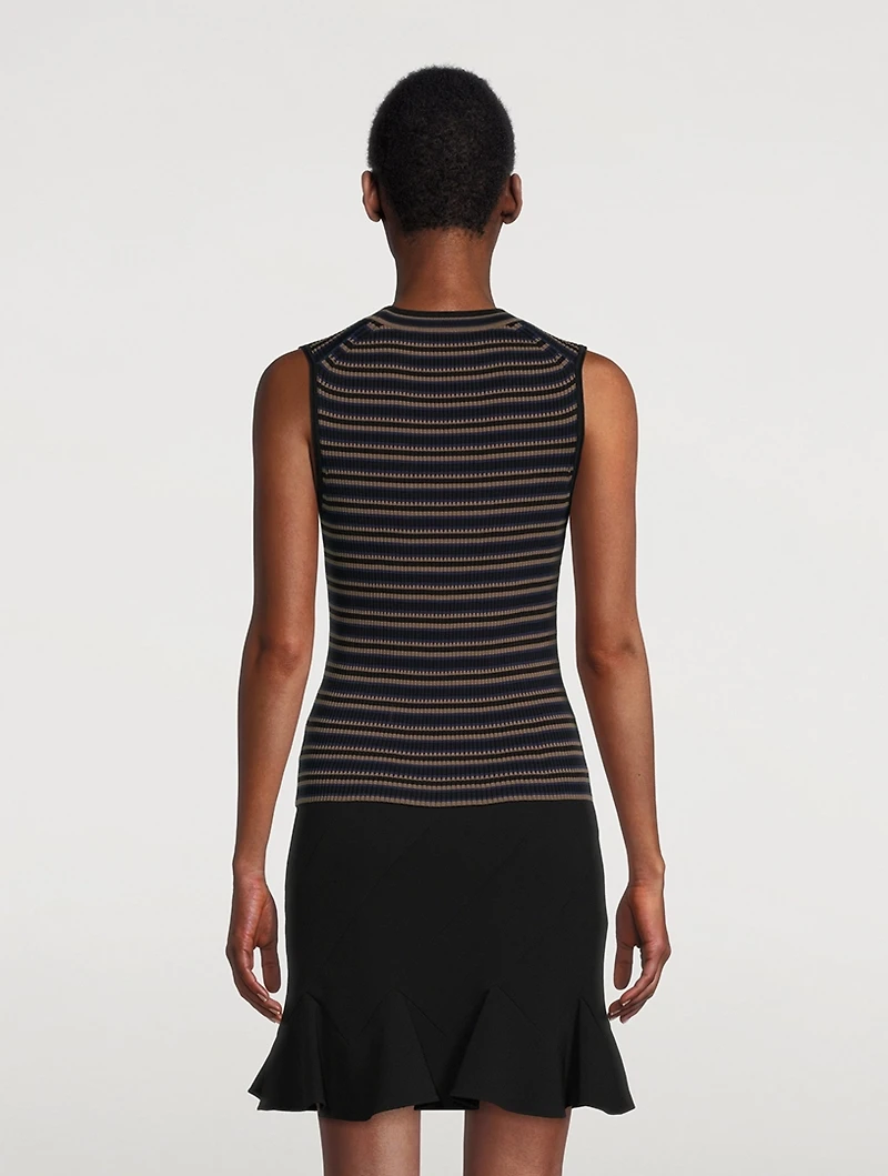 Stripe Jacquard Tank Top