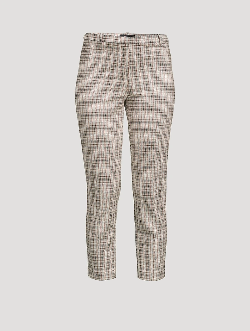 Slim Kick Trousers Grid Print