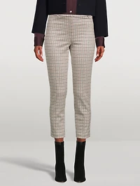 Slim Kick Trousers Grid Print