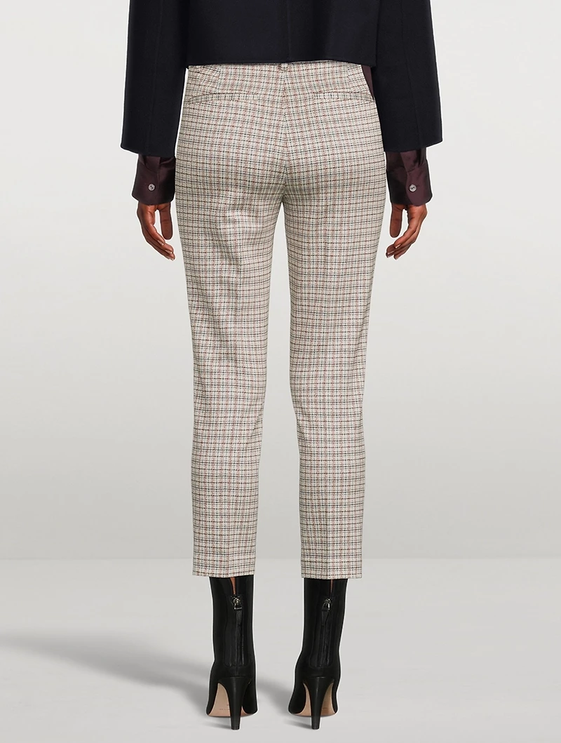 Slim Kick Trousers Grid Print
