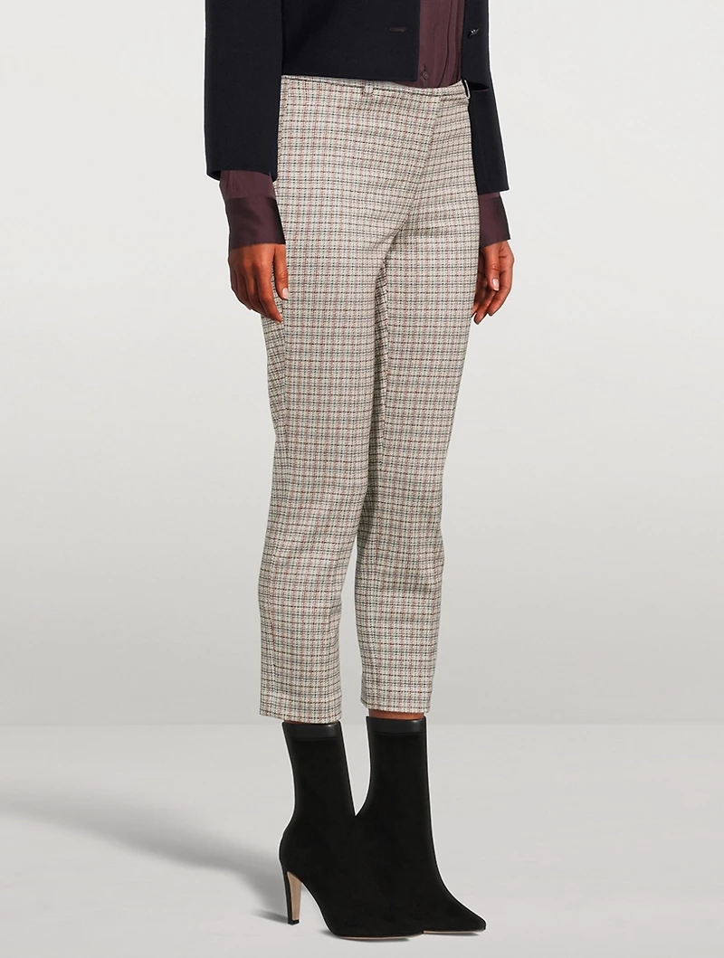 Slim Kick Trousers Grid Print